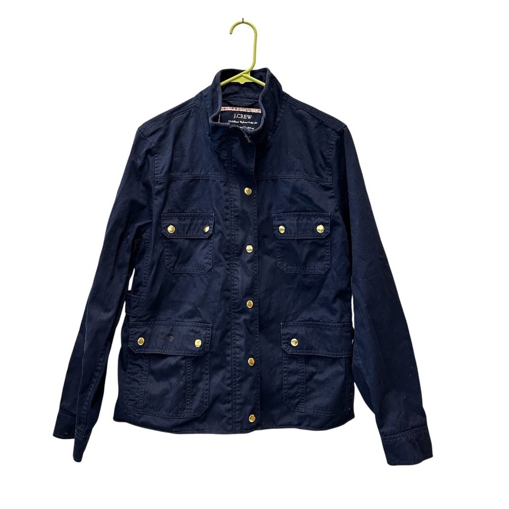 J. Crew Relaxed Boyfriend Field Women's Jacket Navy Blue Size XL